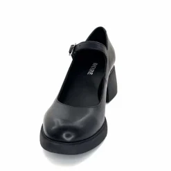 Elégant|Basic<marcha / m.moustafa Babies à Talon Ivoire Snj 2008 Cuir Noir