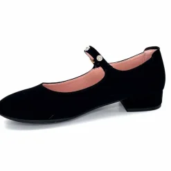Féminin|Elégant<Sabrinas Ballerines à Bride Réglable 23052 Daim Noir
