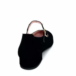 Féminin|Elégant<Sabrinas Ballerines à Bride Réglable 23052 Daim Noir