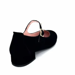 Féminin|Elégant<Sabrinas Ballerines à Bride Réglable 23052 Daim Noir