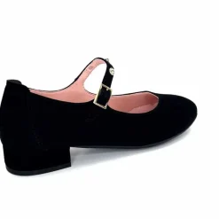 Féminin|Elégant<Sabrinas Ballerines à Bride Réglable 23052 Daim Noir