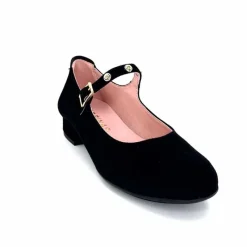 Féminin|Elégant<Sabrinas Ballerines à Bride Réglable 23052 Daim Noir