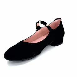 Féminin|Elégant<Sabrinas Ballerines à Bride Réglable 23052 Daim Noir