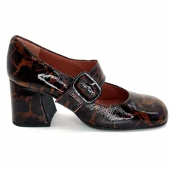 Talon|Animalier<Ivoire0331 Ballerines à Talon Ivoire 5126 Z Cuir Vernis Léo Léopard