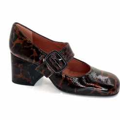 Talon|Animalier<Ivoire0331 Ballerines à Talon Ivoire 5126 Z Cuir Vernis Léo Léopard