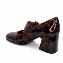 Talon|Animalier<Ivoire0331 Ballerines à Talon Ivoire 5126 Z Cuir Vernis Léo Léopard