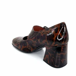 Talon|Animalier<Ivoire0331 Ballerines à Talon Ivoire 5126 Z Cuir Vernis Léo Léopard