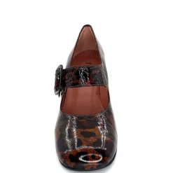 Talon|Animalier<Ivoire0331 Ballerines à Talon Ivoire 5126 Z Cuir Vernis Léo Léopard