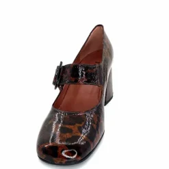 Talon|Animalier<Ivoire0331 Ballerines à Talon Ivoire 5126 Z Cuir Vernis Léo Léopard