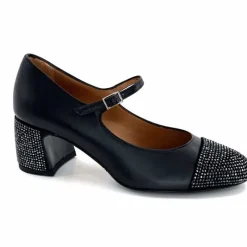 Talon|Féminin<martinat t Ballerines à Talon Ivoire 2204 Cuir Noir
