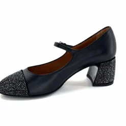 Talon|Féminin<martinat t Ballerines à Talon Ivoire 2204 Cuir Noir
