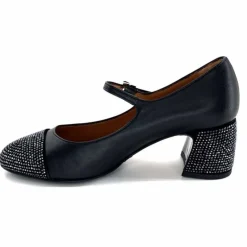 Talon|Féminin<martinat t Ballerines à Talon Ivoire 2204 Cuir Noir
