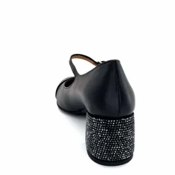 Talon|Féminin<martinat t Ballerines à Talon Ivoire 2204 Cuir Noir