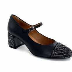 Talon|Féminin<martinat t Ballerines à Talon Ivoire 2204 Cuir Noir