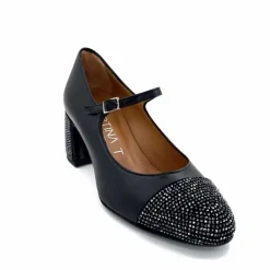 Talon|Féminin<martinat t Ballerines à Talon Ivoire 2204 Cuir Noir
