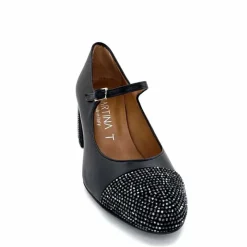 Talon|Féminin<martinat t Ballerines à Talon Ivoire 2204 Cuir Noir