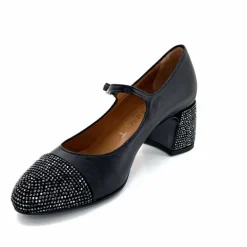 Talon|Féminin<martinat t Ballerines à Talon Ivoire 2204 Cuir Noir