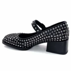 Talon|Bijoux<noa harmon Ballerines à Talon 9843-06 Cuir Diamants Noir