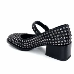 Talon|Bijoux<noa harmon Ballerines à Talon 9843-06 Cuir Diamants Noir