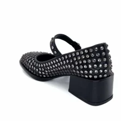 Talon|Bijoux<noa harmon Ballerines à Talon 9843-06 Cuir Diamants Noir