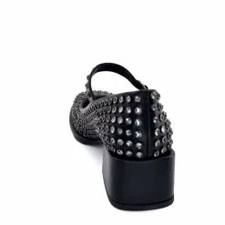 Talon|Bijoux<noa harmon Ballerines à Talon 9843-06 Cuir Diamants Noir