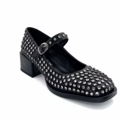 Talon|Bijoux<noa harmon Ballerines à Talon 9843-06 Cuir Diamants Noir