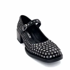 Talon|Bijoux<noa harmon Ballerines à Talon 9843-06 Cuir Diamants Noir