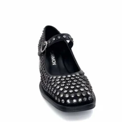 Talon|Bijoux<noa harmon Ballerines à Talon 9843-06 Cuir Diamants Noir