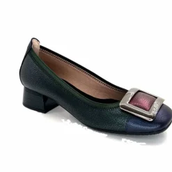 Talon|Fantaisie<Hispanitas Ballerines à Talons Chi 243673 Manila Cuir Bleu Vert