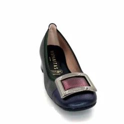 Talon|Fantaisie<Hispanitas Ballerines à Talons Chi 243673 Manila Cuir Bleu Vert