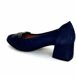 Basic|Ballerines<Sabrinas Ballerines à Talons 95101 Cuir Bleu Marine