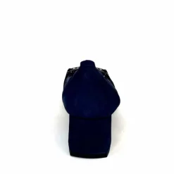 Basic|Ballerines<Sabrinas Ballerines à Talons 95101 Cuir Bleu Marine