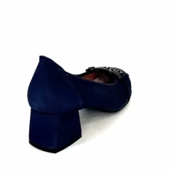 Basic|Ballerines<Sabrinas Ballerines à Talons 95101 Cuir Bleu Marine