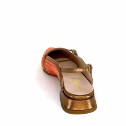 Elégant|Ballerines<Ivoire0532 Ballerines Bride Arriere Ivoire X1406 Raffia Cuir Bronze Orange