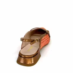 Elégant|Ballerines<Ivoire0532 Ballerines Bride Arriere Ivoire X1406 Raffia Cuir Bronze Orange