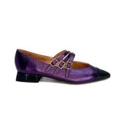 Fantaisie|Ballerines<Dansi Ballerines 5702 Cuir Métal Violet Fushia