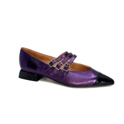 Fantaisie|Ballerines<Dansi Ballerines 5702 Cuir Métal Violet Fushia