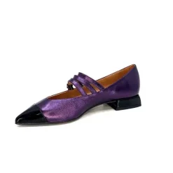 Fantaisie|Ballerines<Dansi Ballerines 5702 Cuir Métal Violet Fushia