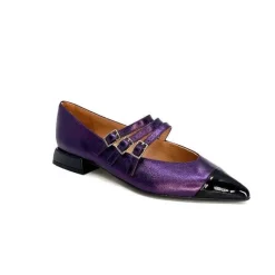 Fantaisie|Ballerines<Dansi Ballerines 5702 Cuir Métal Violet Fushia