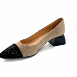 Elégant|Ballerines<Dansi Ballerines 6963 Daim Noir &amp; Strass Taupe