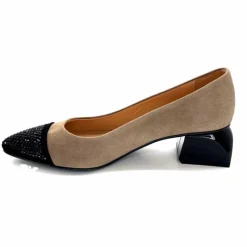 Elégant|Ballerines<Dansi Ballerines 6963 Daim Noir &amp; Strass Taupe