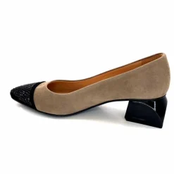 Elégant|Ballerines<Dansi Ballerines 6963 Daim Noir &amp; Strass Taupe