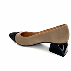 Elégant|Ballerines<Dansi Ballerines 6963 Daim Noir &amp; Strass Taupe
