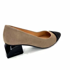 Elégant|Ballerines<Dansi Ballerines 6963 Daim Noir &amp; Strass Taupe