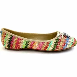 Fantaisie|Ballerines<Ivoire0317a Ballerines Ivoire 2201023 Raffia Multicolore