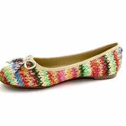 Fantaisie|Ballerines<Ivoire0317a Ballerines Ivoire 2201023 Raffia Multicolore