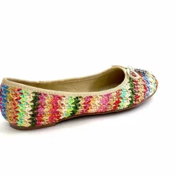 Fantaisie|Ballerines<Ivoire0317a Ballerines Ivoire 2201023 Raffia Multicolore