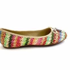 Fantaisie|Ballerines<Ivoire0317a Ballerines Ivoire 2201023 Raffia Multicolore