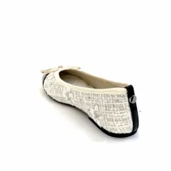 Basic|Ballerines<Ivoire0317a Ballerines Ivoire 2204108 Textile Vernis Noir Blanc