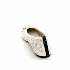 Basic|Ballerines<Ivoire0317a Ballerines Ivoire 2204108 Textile Vernis Noir Blanc